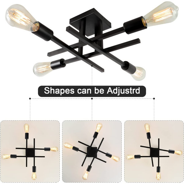 Oliver Doraelia Dimmable Sputnik Modern Linear Chandelier Semi